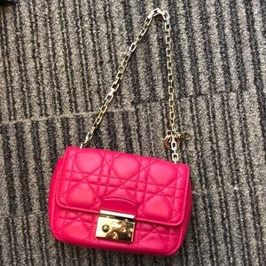 Dior hot pink miniature cannage bag